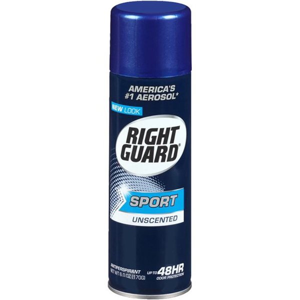 Right Guard Sport Unscented Aerosol Antiperspirant Spray 6 oz