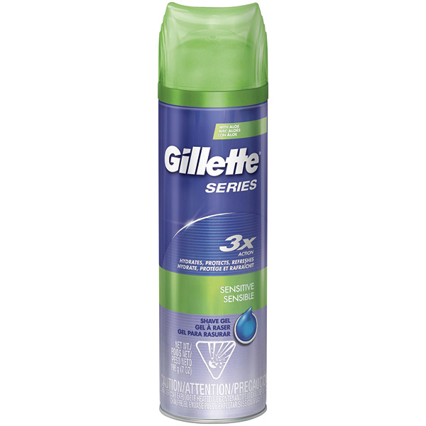 Gillette Series 3X Shaving Gel Sensitive Skin 7 oz