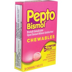Pepto-Bismol Original Chewable Tablets Box, 30 ct