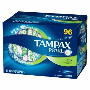 Tampax Pearl Tampons Plastic Applicator Super Unscented 96 Count