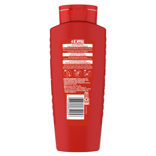Old Spice High Endurance Body Wash Pure Sport back label